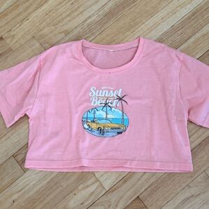 Sunset Beach Pink Crop Top
